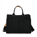Minimalist Plain Canvas Shoulder Bags with Pockets Everything Tote Bag Clean Aesthetic Crossbody Tote Bag