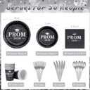 Graduation Party Supplies Plates and Napkins Serve 50,Prom Send off 2026 Disposable Paper Plates and Napkins Set Cups Knives Spoon for Class of 2026 Graduation Party Decorations Black and Silver