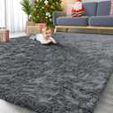 OLANLY 9x12 Machine Washable Large Area Rugs for Living Room, Bedroom, Soft Fluffy Shaggy Bedside Rug, Indoor Floor Carpet for Kids Girls and Boys, Dorms, Nursery, Home Decor Aesthetic, Grey