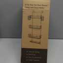 HapiRm 4 Tier Over the Door Shower Caddy, Hanging Shower Caddy with 22 Hooks and 2 Toothbrush Holders, No Drilling Adjustable Hanging Bathroom Organizer - Black