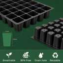 Gardzen 5-Set Seed Starter Tray Kits, Durable Plant Germination Trays with Humidity Vented Domes and Bases, Ideal for Seed Starting, Indoor Gardening, and Greenhouse (Total 200 Cells)