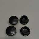 4 Pack Window Curtain Rod Cap - Black Plastic Curtain Pole End Plug Caps - Decorative Cap for 28mm / 1.13 Inch Diameter Rods (Black)