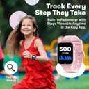 Kipywatch Smart Watch for Kids - Kids Watch with GPS Tracker, Safe Zones Alert Camera, Voice & Video Call, School Mode Parental App, Subscription Required - Extra White Strap - Gifts for Girl 3-12