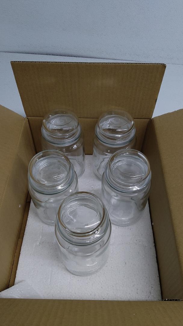 GLASS JAR WITH GLASS LID, 5 Pcs