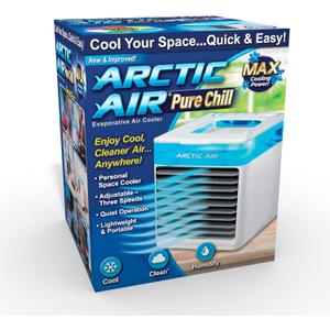 Arctic Air Pure Chill Evaporative Air Cooler By Ontel - Powerful 3-Speed Personal Space Cooler, Quiet, Lightweight And Portable For Bedroom, Office, Living Room & More