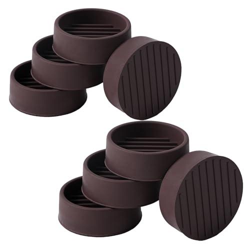 1.5x1.5 Round Rubber Furniture Caster Cups, Anti-Sliding Furniture Pads Bed Stopper Floor Protectors with Grip - Protect Any Flooring