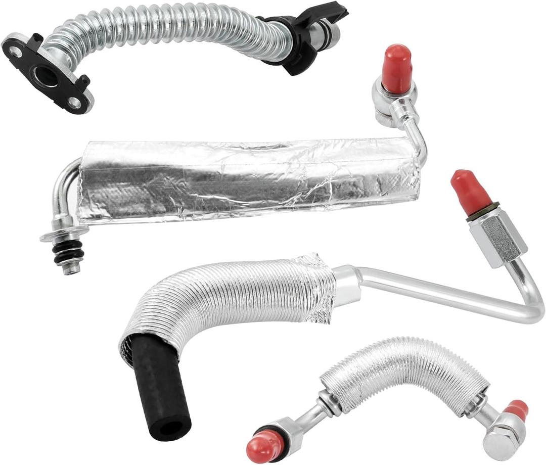 55587854 4 PCS Turbo Oil Return Drain & Oil Feed Pipe Kits (1.4L ONLY) For Buick Encore 2013-2019, For Chevy Cruze 2011-2019,Sonic 2012-2019,Trax 2013-2019, 667-023 55568031 55592600 25198546