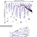 Lilac Wall Decoration Large Cherry Blossom Tree Wall Stickers, 4 Sheets Spring Purple Flower Bird Wall Decals Peel and Stick Wall Murals Decor for Living Room Bedroom (Purple, 11.8 * 35.4inch)