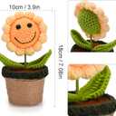 QUELIEN Crochet Sunflower Gifts for Women,Artificial Crochet Flowers for Decoration,Handmade Sunflower Pot for Home Office Desk Car Dashboard Decoration