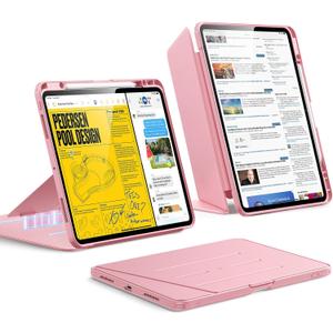ESR for iPad Pro 13 Inch Case (M5/M4) 2025/2024, Vertical Stand Cover with Pencil Holder, Ultra-Stable Magnetic Case, Multi Stand Angles, Flip Series, Pink