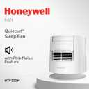 Honeywell QuietSet Personal Sleep Fan Noise Machine with Pink Noise, 3 Speeds, Adjustable Head, Nightstand and Bedside Fan, White, HTF300W, Medium