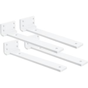 Heavy Duty Shelf Bracket White 12 inch 4 Pack Floating Shelf Brackets L Brackets for Shelves for DIY Decorative with Mounting Hardware