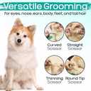 Professional Pet Grooming Kit  6 in 1 Dog Grooming Scissors Kit - Dog & Cat Grooming Supplies - Adjustable Screw Scissors, 4CR Stainless Steel Dog Clippers, Hair Thinning Shears, Rubber Grips