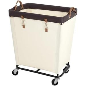 StorageWorks 210L Laundry Basket with Wheels, Extra Large Rolling Hampers for Clothing Organizer, Dirty Clothes Basket for Hotel, Home, Closet, Dorm, Beige