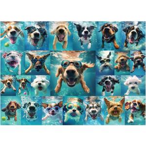 Civaner 1000 Pieces Puzzle for Adults Underwater Dog Pattern Jigsaw Puzzles Puppies Puzzle for Adults Funny Animal Jigsaw Puzzles Gifts for Valentines Family Home Decor (Underwater Dogs)