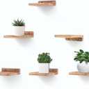 Small Floating Shelf, 5x6 Inch Display Ledges for Wall,Mini Shelves,Rustic Wood Shelf for Bedroom Living Room Bathroom Kitchen (6, Carbonized Black)