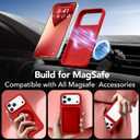 GONEZ Magnetic for iPhone 17 Pro Max Case, [Compatible with MagSafe] Anti-Scratch Microfiber Lining & Screen Protector, Silicone Camera Control, Shockproof Slim Phone Cover 6.9 inch, Red