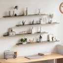 vidaXL Wall Shelves 4 pcs Concrete Gray 39.4"x3.5"x1.2, 100 x 9 x 3 cm/4x