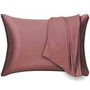 Mulberry Silk Pillowcase 2 Pack for Hair and Skin,with Hidden Zipper.Both Sides 19 Momme Allergen Proof Soft Breathable Smooth Silk Pillow Cover (Standard, Mocha)