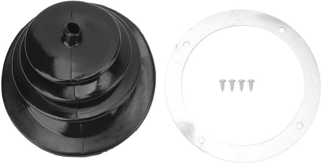 Shift Boot, 5.25in Round Shifter Boot with Chrome Ring 1651 Universal Automotive Body Parts for Car