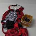 Halloween Costume for Women, Adult Red Dress with Cape Basket Gloves and Net Tights Accessories (Large)