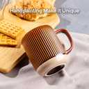 GBhome 12oz Coffee Mugs Set of 4, Handmade Stoneware Coffee Mugs Set with Large Handle for Cappuccino/Latte/Tea/Hot Cocoa, Dishwasher & Microwave Safe, Caramel