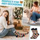 Shihanee 6 Pairs Fun Dog Lovers Crew Socks Christmas Gifts for Dog Lover Funny Rainbow Novelty Cotton Socks Pet Funny Owner Lover Gift Ideas