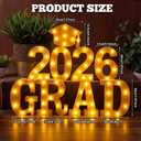 VIHOSE 9 Pcs 2026 Graduation Decorations Marquee LED Letter Signs "GRAD 2026" Grad Cap Light up Wooden Sign 2026 Graduation Party Decoration for Preschool High School College Table Centerpieces Party