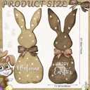 2 Pcs Large Easter Bunny Hanging Sign 27.56 x 11.81 Inches Bunny Wooden Front Door Decorations Rabbit Hanging Hanger Easter Rabbit Porch Sign for Home Indoor Outdoor Wall Spring Decoration(Vintage)