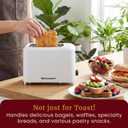 Elite Gourmet ECT-1027 Cool Touch Toaster, 7 Toast Settings Cancel Functions, Slide Out Crumb Tray, Extra Wide 1.5" Slots for Bagels Waffles Specialty Breads, Puff Pastry, Snacks, White