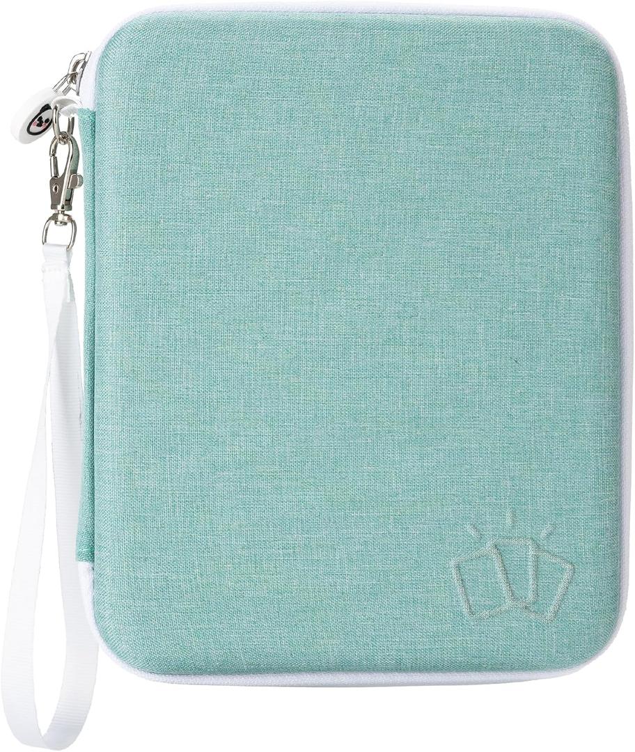 Card Case for Yoto Cards,80-Pockets binder with Zipper,Portable Card Holder Book for Player & Mini Audiobook Cards, Card Binder Holder with Sleeves for Travel(Cyan)