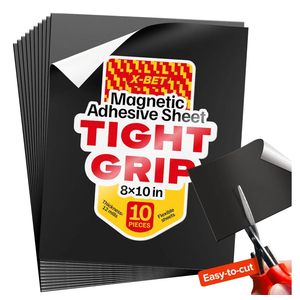 DIY Craft Magnetic Sheets with Adhesive Backing - 8"x10" 10 Pack Adhesive Sheets for Magnetic Stickers and Photos - 100% Customizable