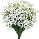 7-Pcs 21 Secure-Stem Realistic Artificial White Babys Breath (Gypsophila) Flowers with No-Shedding Design  Perfect for Wedding Centerpieces, Home Decor & Vase Fillers