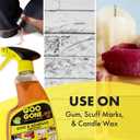 Goo Gone Spray Adhesive Remover Gel 12 Oz with Scraper, Removes Glue, Stickers, Tape Residue, Grease, Gum & Wax, Adhesive Spray with Citrus Cleaning Power for Hard Surfaces, Carpets & Fabrics