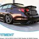 KHK Spoiler Compatible with 2014-2024 Infiniti Q50, Glossy Black Car Rear Trunk Tail Spoiler, PSM Style Rear Wing Fits for Infiniti Q50 Sedan & Q50S Sedan