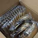 LIYH 102 Pcs Gold Plastic Silverware Cutlery Sets - Disposable Plastic Silverware Heavy duty, Disposable Utensil Sets, 34 of Each Forks, Knives & Spoons Flatware Set for Party Birthday