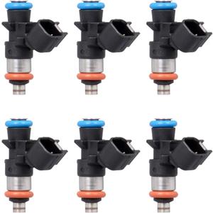 Fuel Injector 4 Holes Compatible with 2014-2017 Jeep Cherokee 3.2L V6 Replaces OE 0280158313 04627794AA (Set of 6)