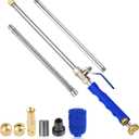 39" High Pressure Power Washer Wand for Garden Hose, Flexible Jet Nozzle Sprayer with 3 Spray Tips, Gutter Cleaner & Car Wash Hose Attachment (Blue)
