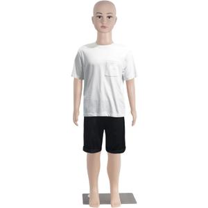 43.3" Height Child Mannequin Full Body Realistic Adjustable Detachable Manikin Display Head Turns Dress Form W/Metal Base, Gender-Neutral