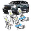 Luminavexel Fit For 2013-2018 Chevy Traverse Front Light Bulbs,High Beam H7 & Low Beam H11 Light Bulbs Combo Pack, 6500K White Ture Plug and Play Bulbs with Built-in FAN, Pack of 4