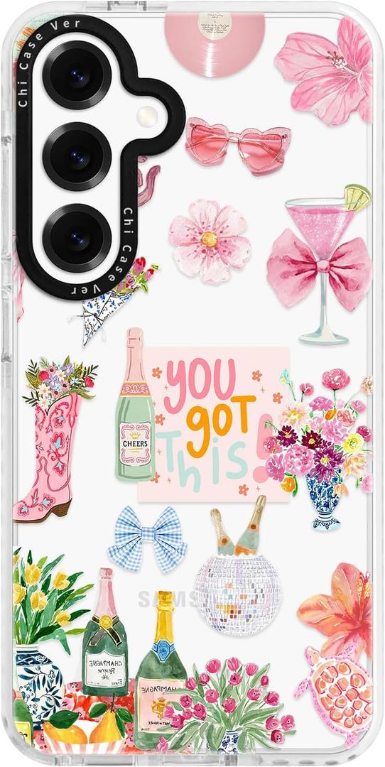 for Samsung Galaxy S25 Ultra Case, Floral Celebration Collage, Military-Grade Drop Protection, Party Soft Slim TPU Protective Cover with Camera Protection for & Girls (ItalianBeach)