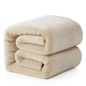 Hansleep Fleece Blanket Twin Size Taupe, Soft Cozy Twin Blanket, Fuzzy Flannel Lightweight Blanket for Bed, Sofa, Couch, Travel, Camping, Taupe, 60x80 Inches