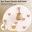MOROBOR 12PCS Bear Shaped Wooden Knobs Single Hole Beech Wood Handles Cupboard Cabinet Handle Knob for Chest of Drawers with Screws& Expansion Tube