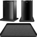 Mini Fridge Silicone Mat, 19.7''x19.7''x0.5''-Fridge Drip Tray Concave and convex design is leak-Proof and Non-Slip Perfectly Compatible with Washer, Dryer, Wine Cooler, Dishwasher ect. (Black)