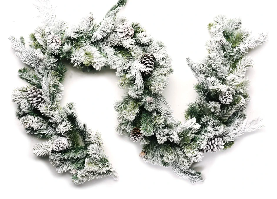CraftMore Frosted Forest Pine Garland 6 Feet