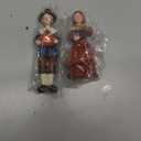 2 PCS Thanksgiving Pilgrim Collectible Pumpkin Figurines - Resin Couple Decorations for Fall Harvest Home, Indoor Thanksgiving Gifts, Perfect for Fall Decor, Tabletop or Outdoor Display (4.57"H)
