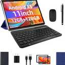 COLORROOM Android 15 Tablet 11inch, Face Unlock, 18W Fast Charging, 12GB+128GB+1TB Expand, Octa-core CPU, 8000mAh Large Battery, WiFi6, Touchscreen Display, Widevine L1 Tableta, Blue