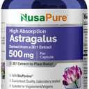NusaPure Astragalus Root, 500 mg, 200 Veg Capsules (Non-GMO, Vegan) BBD: 07/2028