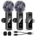 2 IN 1 Model J4 Mini Wireless Lavalier Microphone for iPhone 15 16, iOS and Android Devices - Noise Reduction Lapel Mic for Recording, Clip on Omni Lav Mic for Video Recording, Tiktok, Youtube, Vlog