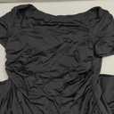 BEAGIMEG Women's Sexy Bodycon Short Sleeve Square Neck Side Slit Ruched Party Club Evening Mini Dress , S